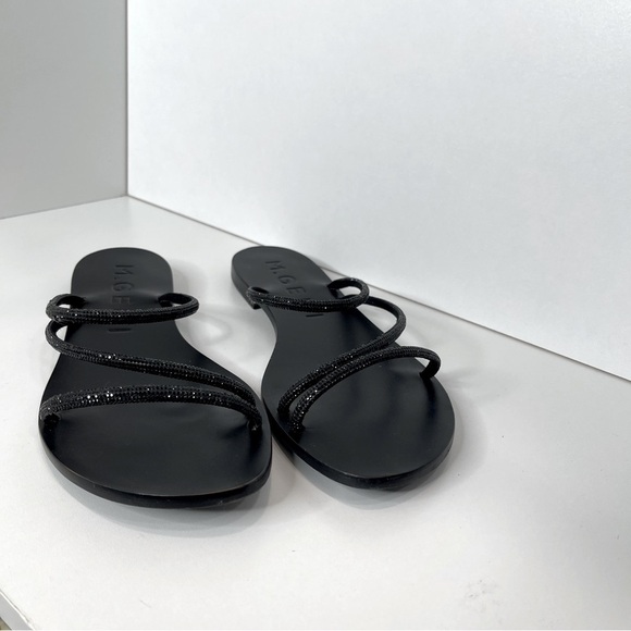 M.GEMI The Azzurra Sandals Italian tubular leather upper with crystals strappy - Picture 2 of 8